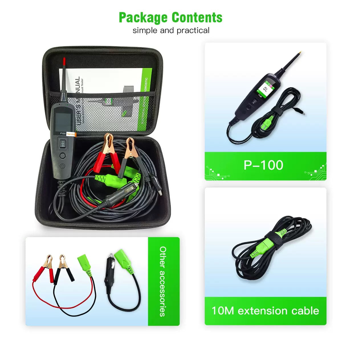TopDiag P100 Automotive Electrical Circuit Tester & Diagnostic Tool